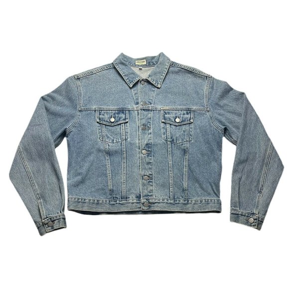 Vintage 90’s Guess Jeans Denim Jean Jacket Cropped Size XXL Made in USA - Picture 1 of 9